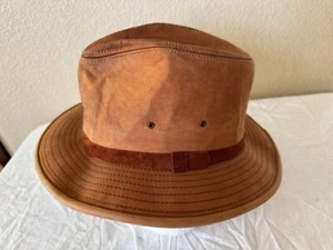Vintage Mens Henschel Leather Suede Brown Hat Size Medium M Made USA - Picture 1 of 12