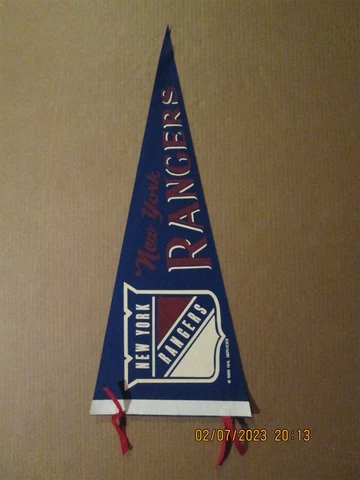 NHL New York Rangers Vintage 1969 NHL Services Team Logo Hockey Pennant Cover