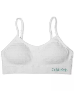 Calvin Klein CLASSIC WHITE Little & Big Girls Soft Cup Bra, US Medium (7/8) - Picture 1 of 2