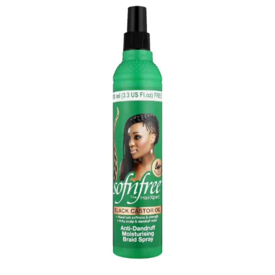 SOFN'FREE SOF N FREE BLACK CASTOR OIL ANTI-DANDRUFF MOISTURISING BRAID SPRAY 350ML