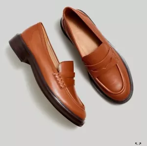Madewell Vernon Penny Loafers Dried Maple Leather Women's Size 7 NEW Preppy - Picture 1 of 10