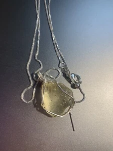 Sonderpreis! Hochwertige mächtige große libysche Gold Tektit Meteorit Halskette - Bild 1 von 11