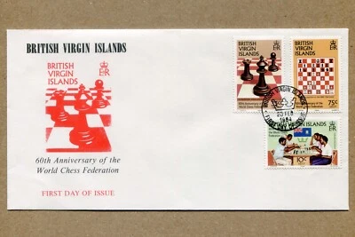 BRITISH VIRGIN ISLANDS, 60th. World Chess Fed. First Day Cover Series 1984 FDC - Image 1 of 2