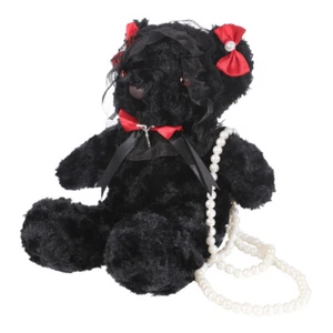 Small Shoulder Bag Plush Satchel Bag Bear Bag Pearl Chain Gift Girls Birthday - Picture 1 of 12