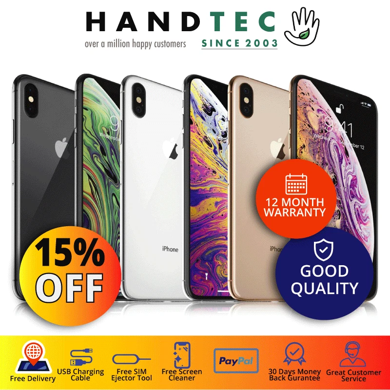 Apple iPhone XS Max - 64GB / 256GB / 512GB Unlocked - All Colours - Good (B) - Image 1 of 1