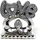 Silver Elegant Crushed Diamonds Love Sign In Heart Luxury Home Decor Ornaments