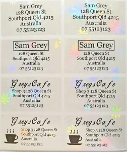 Pearl White Personalised Name / Address Label Stickers- XL (45*25mm) Dishwa - Picture 1 of 13