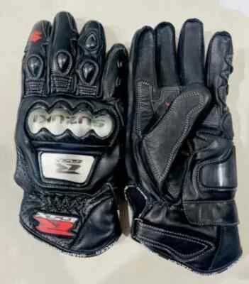 Luvas de corrida de couro para motocicleta Suzuki GSXR - Imagem 1 de 3