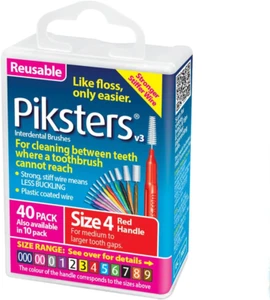 Interdental Brushes, 40 pk, Size 4, Interdental Tooth Brush for Medium Gaps, ... - Picture 1 of 12