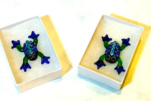 Vtg handmade Glass Frog Bead Set from Tucson Arizona Gem Show - Picture 1 of 11