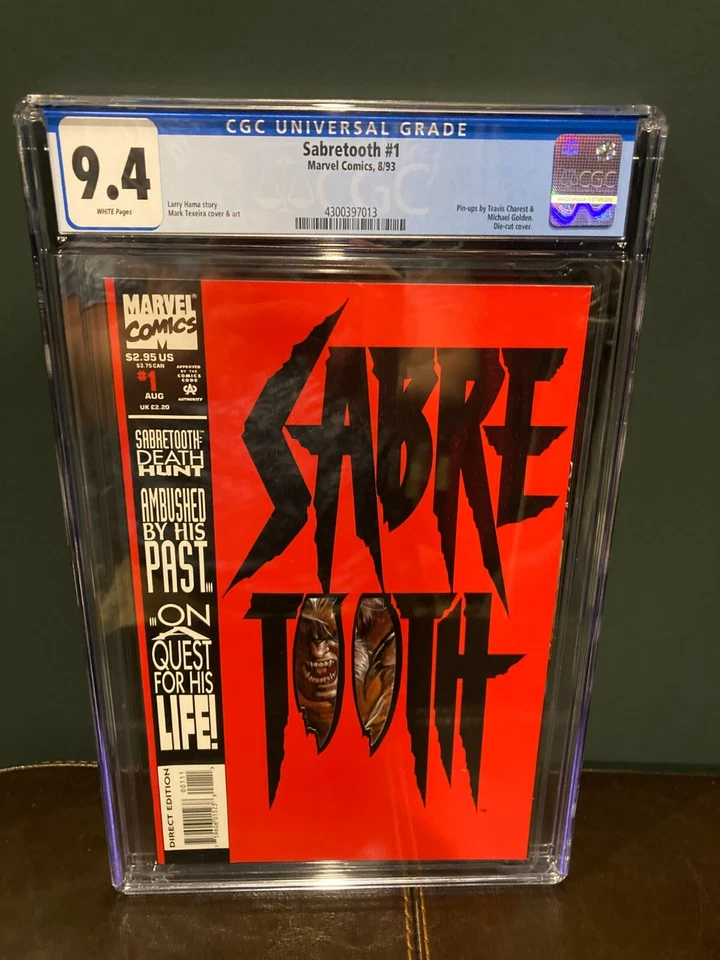 SABRETOOTH #1 --- DIE-CUT COVER! TEXEIRA! CGC 9.4 WP Direct Edition - Image 1 of 2