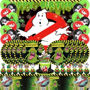 Ghostbusters Decorazione Compleanno Forniture per Feste Piatti Palloncino Cake Toppers Striscione - Foto 1 di 8