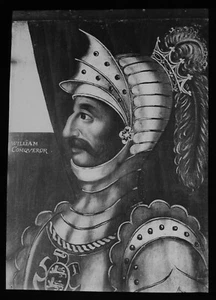 PORTRAIT OF WILLIAM THE CONQUEROR KING OF ENGLAND C1890 Magic Lantern Slide JV - Picture 1 of 3