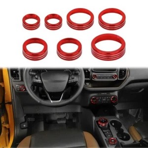 Center Console Switch Knob Cover For Ford Bronco Sport Alloy AC Knob Button Trim - Foto 1 di 14