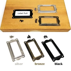 12pcs 31x64mm Cabinet Drawer Tag Label Pull Frame Handle File Name Card Holder - Picture 1 of 9