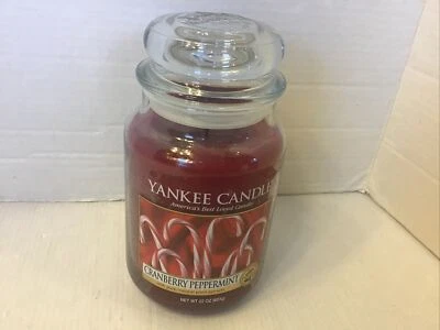 Yankee Candle FESTIVE CRANBERRY PEPPERMINT RARE Jar Candle 22 Oz - Image 1 of 4