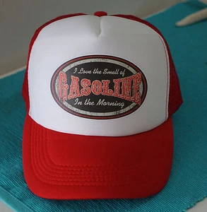 Me encanta el olor de la gasolina en la mañana gorra de camionero sombrero malla hot rod rat rod - Imagen 1 de 2