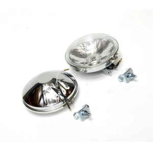 CLASSIC MINI COOPER CHROME 6" FOG LIGHTS LAMPS 12 VOLT UNIVERSAL x2 PAIR X3655 - Picture 1 of 1