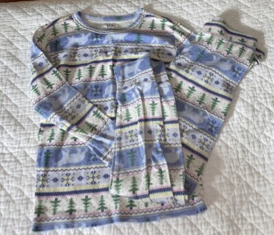 Gap Kids Unisex Fair Isle Christmas Pajamas Long Sleeves And Pants Size 10 - Image 1 of 4