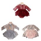 0-1M Baby Photo Clothes Long Sleeve Lace Dress Shorts Shower Party Photo Costume