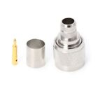 1 Set N Type Crimp Plug Rf Connector Coaxial Converter Adapter For Lmr400 Rg8 Ca