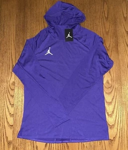 NIKE JORDAN 23 ALPHA CAMICIA UOMO DRI FIT CON CAPPUCCIO MANICA LUNGA VIOLA MEDIA NUOVA CON ETICHETTE - Foto 1 di 3