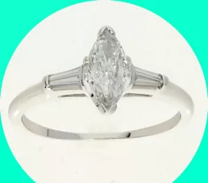 Diamond Marquise Engagement Ring .60CT 14K White Gold Size 5.75 - Picture 1 of 9
