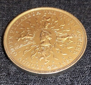 Silver Queen Elizabeth II Mother Happy Birthday Coin Vintage 1900 1980 The Crown