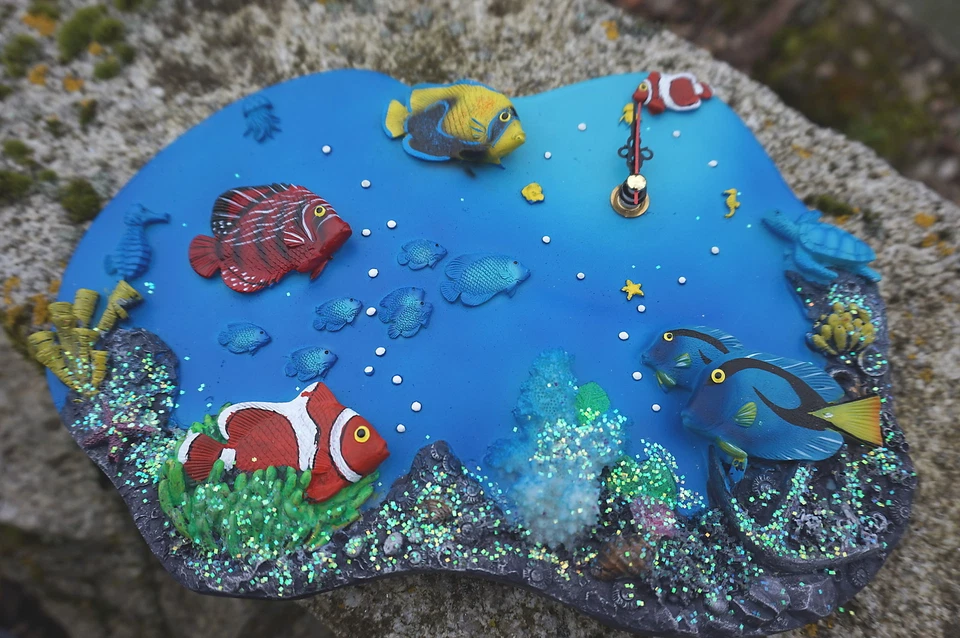 ME0838     HORLOGE  POISSON  CORAUX   MARINE  MER - Photo 1/3