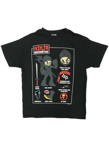 Boys Black Short Sleeve Ninja Necessities T-Shirt Tee Shirt - Picture 1 of 1