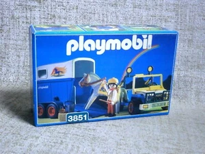 Playmobil # 3851 Jeep con remolque para caballos MISB Alemania 1996 geobra - Imagen 1 de 12