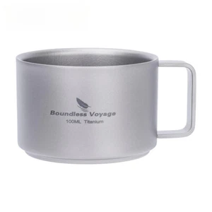 Titanium Double Wall Coffee Cup Mini Camping Mug 100m Ti3085D - Picture 1 of 15