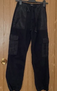 Urban Outfitters Girls Ladies BDG Black Denim Cargo Type Trousers X Small - Picture 1 of 7