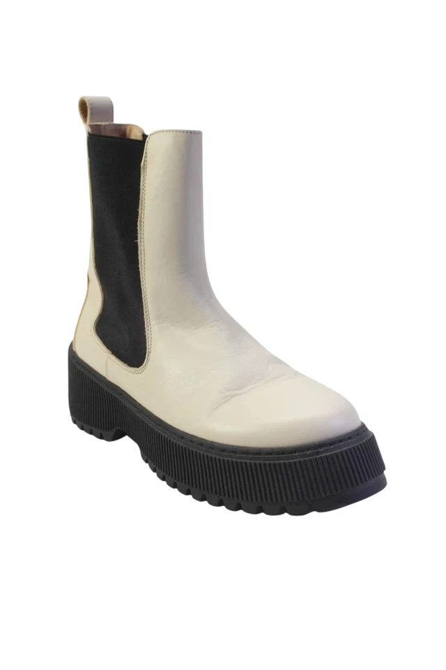 & Other Stories Botas de plataforma de tacón ancho sin cordones para mujer de cuero blanco talla 40 Foto 1 de 4