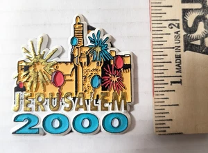 Refrigerador de recuerdo imán de vinilo Jerusalem 2000 Israel Y2K - Imagen 1 de 1