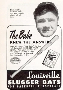 1945 Louisville Slugger Bats: The Babe Knew the Answers Vintage Print Ad - Picture 1 of 1