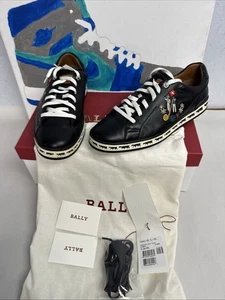 Bally Anistern/10 Animal Collection Herren Schwarz Leder Turnschuhe Herren 8,5 D - Bild 1 von 15