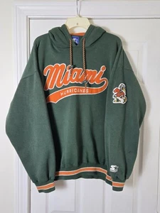 Vintage Starter Miami Hurricanes Tailsweep Script Hoodie Sweatshirt Herren Gr. XL - Bild 1 von 9