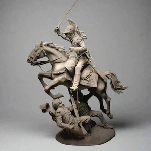1/32 Resin Model Kit Napoleonic Wars British Soldiers & French Cavalryman Unpain - Picture 1 of 2