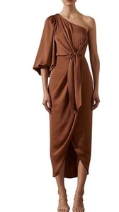 SHONA JOY LUXE TIE FRONT ONE SHOULDER COCKTAIL DRESS AU 10, US 6 - Picture 1 of 1