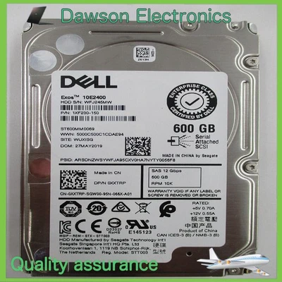 XXTRP 0XXTRP Dell 600GB 10000RPM 12Gbps SFF 2.5" SAS ST600MM0069 HDD HARD DRIVE - Image 1 of 3