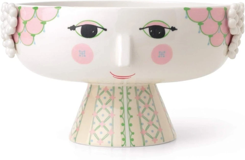 Bjorn Wiinblad Eva Bowl on Stand Pink Decor Glazed Porcelain Figure - Image 1 of 4