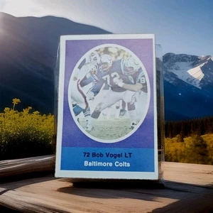 1972 Sunoco NFL Action Player Stamps Baltimore Colts LT Bob Vogel Vintage - Bild 1 von 2