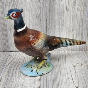 Vintage Ceramic Pheasant Figurine Hand Painted Bird Statue Colorful Decor Art - Picture 1 of 14