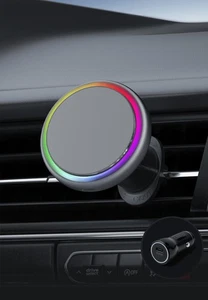 Qi2-Certified 15W The Mount Car Mount Charger, Full Aluminum Body Air Vent Cl... - Picture 1 of 8