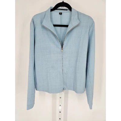 Chaqueta para mujer Isda & Co azul manga larga cremallera cuello mezclada talla 14 Foto 1 de 4