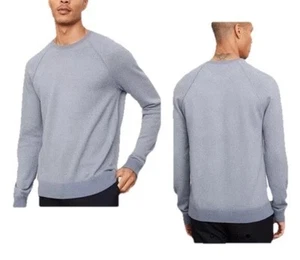 VINCE Cashmere Wool Birdseye Raglan Long Sleeve Crew Neck Sweater Men's L Blue - Picture 1 of 10