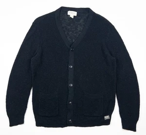 Denim & Supply Ralph Lauren Cardigan Maglione Uomo 2XL Misto Lino Nero Scollo a V - Foto 1 di 12