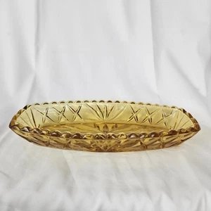 Vintage Hasel-Atlas Bernstein Relish Sellerie Schale Glas 9,5" MCM - Bild 1 von 4