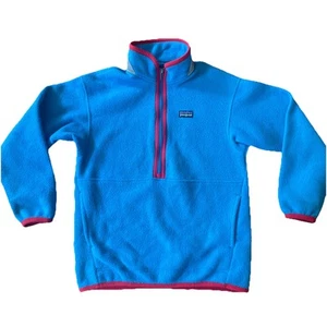 Patagonia Boys Size Small 8 Blue Synchilla Half Zip Pullover Fleece Jacket 65523 - Picture 1 of 8